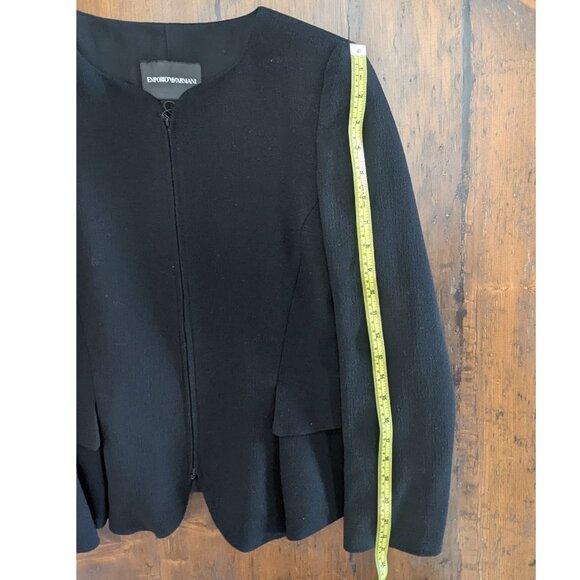 Emporio Armani, Black Wool contemporary, short jacket - Size EU44 - Picture 5 of 11